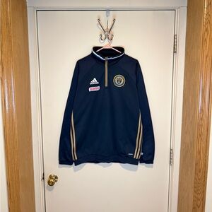 Adidas MLS Philadelphia Union Soccer Track Jacket Warm Up Full Zip Mens Size L